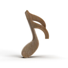 3D Render Music Notes illustration Design.