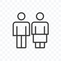 Man woman or couple icon vector illustration on transparent background.