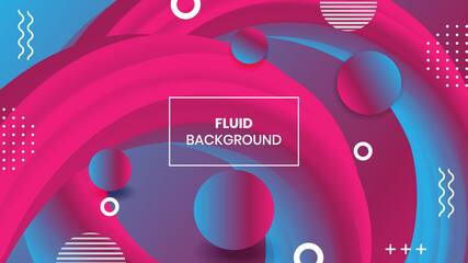 Fluid  Gradient Background with Colorful Liquid. Modern Wave Flow Shape. Vector Illustration. Trendy 3d Fluid Design for Business Presentation, Brochure. Abstract 3d Cover with Vibrant Gradient.