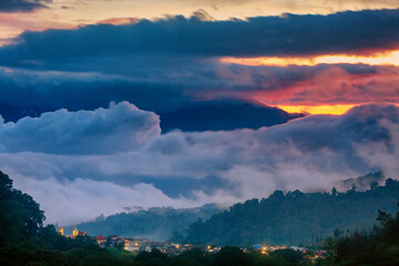 clouds over the mountains