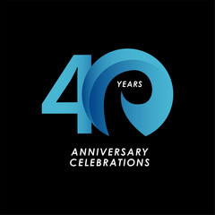 40 Years Anniversary Celebration Number Vector Template Design Illustration