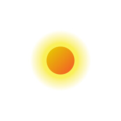 warm sunny sun flat icon. hot orange light bright sunrise vector illustration