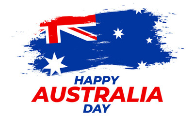 Obraz na płótnie Canvas Australia Day is the official national day of Australia. Celebrated annually on 26 January. Greeting card, poster, banner concept.