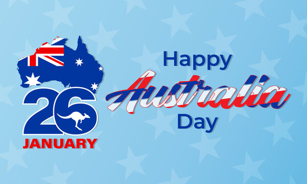 Australia Day is the official national day of Australia. Celebrated annually on 26 January. Greeting card, poster, banner concept.
