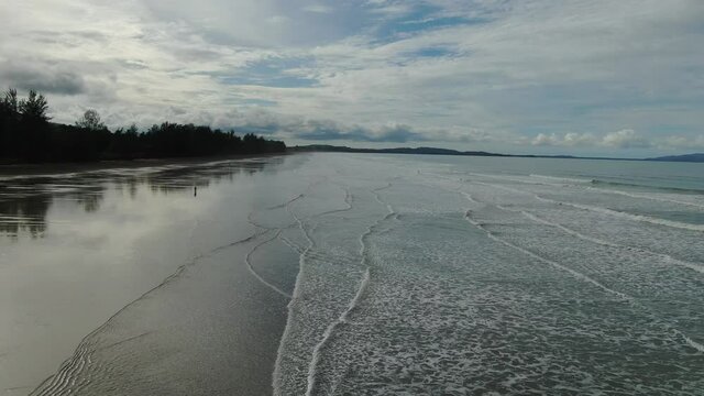 The Sematan Beach and Coastline of the most southern part of Sarawak and Borneo Island
