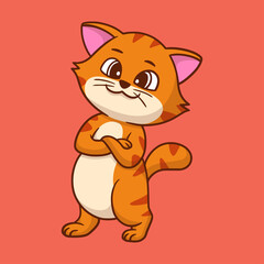 cartoon animal design cool cat cute mascot logo