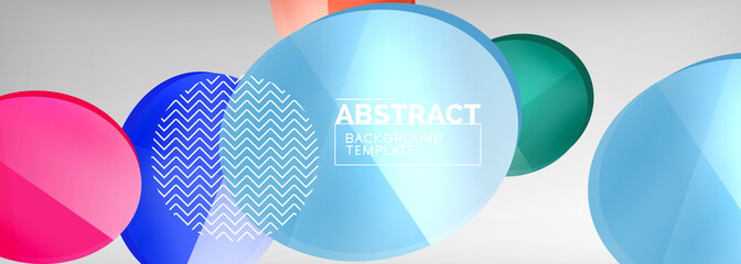 Abstract glossy round shapes vector background. Vector futuristic illustration for covers, banners, flyers and posters and other