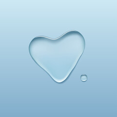 Heart shaped water drop, valentines Day symbol