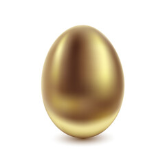 Realistic Golden Egg on white background. Concept business Icon
