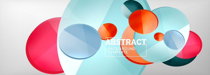 Abstract glossy round shapes vector background. Vector futuristic illustration for covers, banners, flyers and posters and other