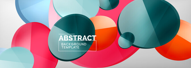 Abstract glossy round shapes vector background. Vector futuristic illustration for covers, banners, flyers and posters and other