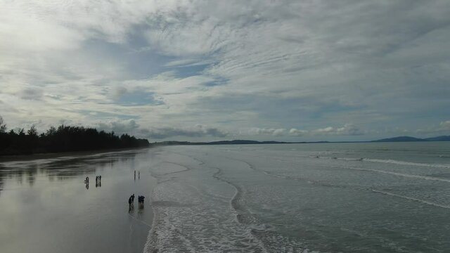 The Sematan Beach and Coastline of the most southern part of Sarawak and Borneo Island
