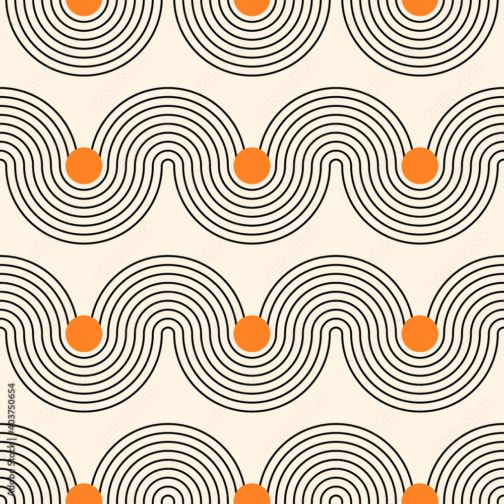 Wall mural seamless pattern with geometric shapes. boho style.