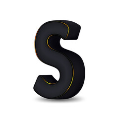 Naklejka premium Black and gold, cartoon and volumetric letter. Vector logo.