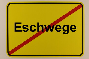 Illustration eines Stadtausgangsschildes der Stadt Eschwege