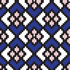 Blue Argyle Seamless Pattern Background