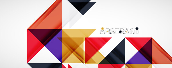 Fototapeta premium Set of vector triangle geometric backgrounds. Vector illustration for covers, banners, flyers and posters and other designs