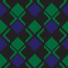 Green Argyle Seamless Pattern Background