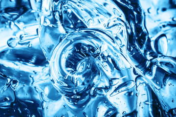 Blue water gel pattern background. Abstract round bubble shapes. Fizzy liquid background. Water...