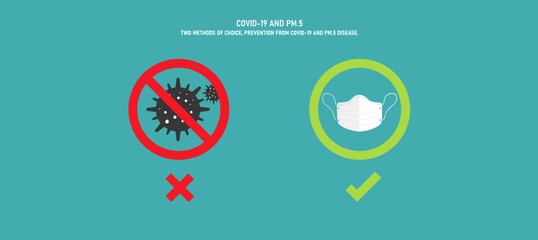 COVID-19 takes place in the world Make protection from disease for safety by between the COVID and the mask. To select the correctness of use