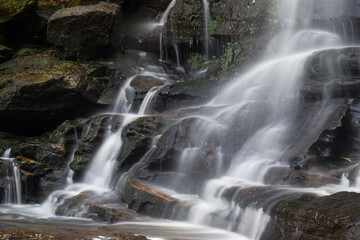 Fototapeta na wymiar Close-up view of the bottom of waterfall.