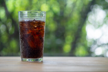 Ice cubes with soft drink