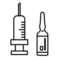 注射器とアンプル入りの薬のアイコン・ピクトグラム