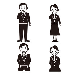 ビジネスマン＆ウーマン（内緒、正座）