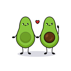 Cute couple fruits on Valentine's Day