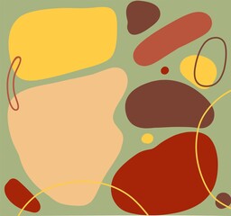 Abstract painting in a simple minimalist style, doodles and spots. Background with space for your text, for postcards, flyers, business cards. Vector illustration