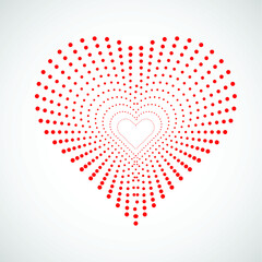 Logo Love . Symbol Heart Shape for your design. Dotted vector illustration.