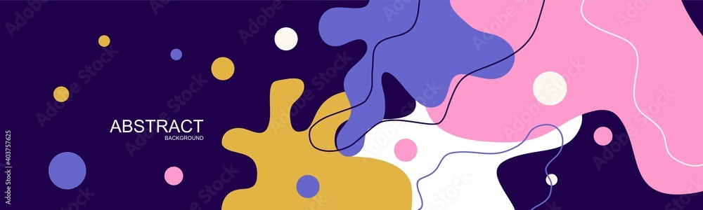 Wall mural modern backgrounds with abstract elements and dynamic shapes. compositions of colored spots. templat