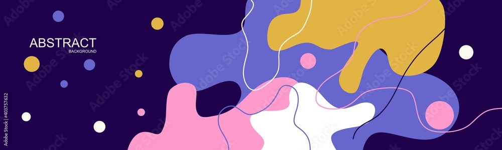 Wall mural modern backgrounds with abstract elements and dynamic shapes. compositions of colored spots. templat