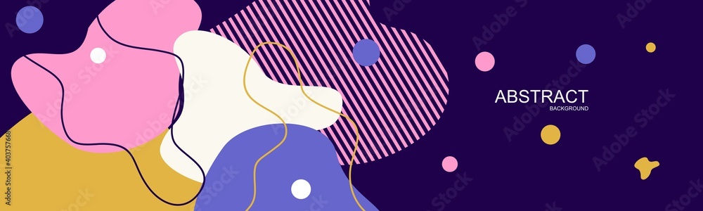 Wall mural modern backgrounds with abstract elements and dynamic shapes. compositions of colored spots. templat