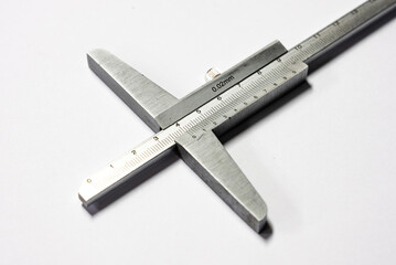 High precision measurement tools in a mechanics plant, caliper, micrometer. The measuring tool for...