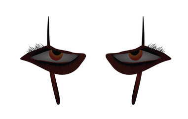 Scary eyes isolated. vector illustration