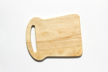 Mini wooden chopping board isolated white background