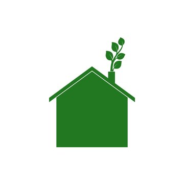 Eco home icon isolated on white background