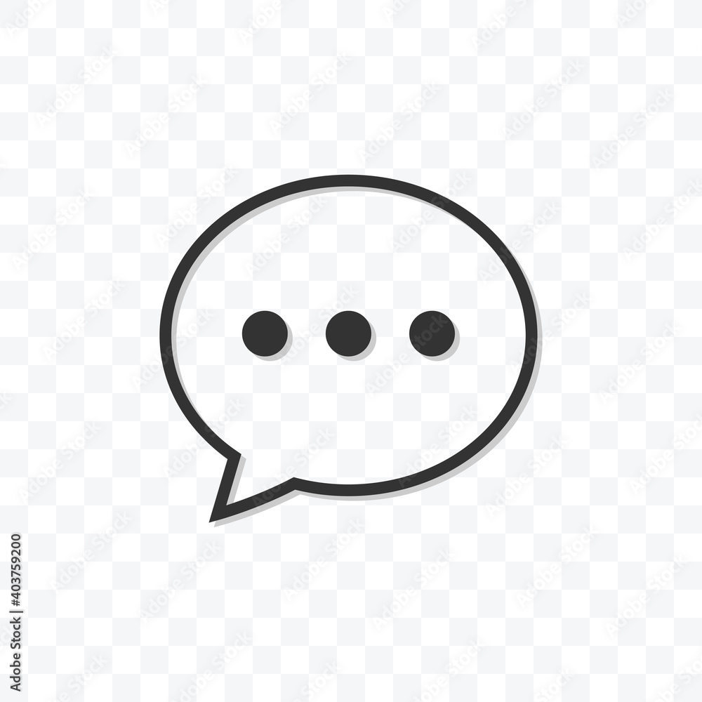 Wall mural simple speech bubble icon vector illustration on transparent background.