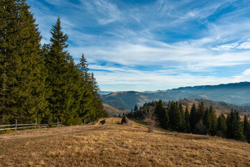 Beautiful panorama in the Carpathian mountains