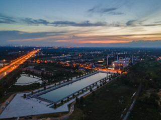 
A city mosque in southern Thailand, drone photo