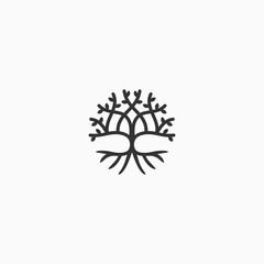  circle symmetrical tree vector