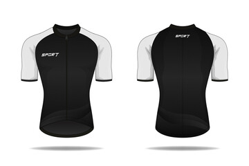 Specification Cycling Jersey Shirt Mockup  isolated on white background , Blank space on the shirt for the design and placing elements or text on the shirt , blank for printing , vector illustration
