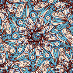 Colorful abstract ethnic seamless pattern. Orient style background.