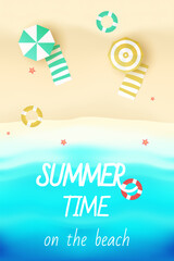 It's Summer Time on the beach vector illustration
