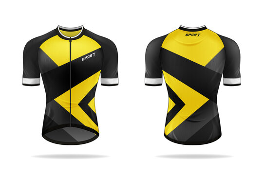 Specification Cycling Jersey Mockup isolated on white background Blank space on the shirt for the design and placing elements or text on the shirt , blank for , vector