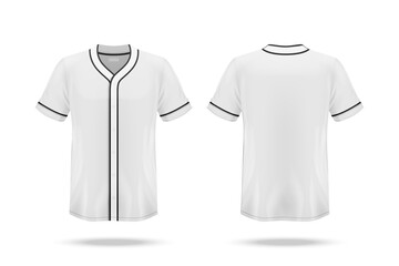 Specification Baseball T Shirt Mockup  isolated on white background , Blank space on the shirt for the design and placing elements or text on the shirt , blank for printing , vector illustration
