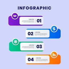 Vector Graphic of Infographic label design template with icons and 4 options or steps. Can be used for process diagram, presentations, workflow layout, banner, flow chart, info graph.