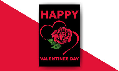 Happy Valentine`s day T-shirt design vector background illustration of a valentine card with heart