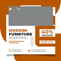 Modern furniture social media post or instagram post template